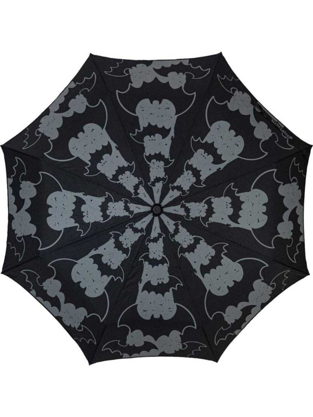 NWT Kreepsville 666 Skull Handle Bat Stripe Anti UV Rain Shade Umbrella Gothic